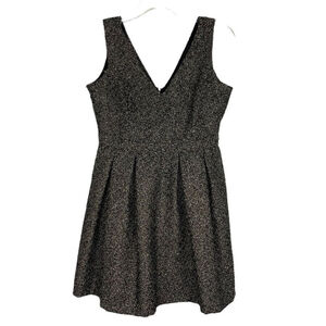 POOKIE & Sebastian Fit and Flare Dress Black with Gold size M